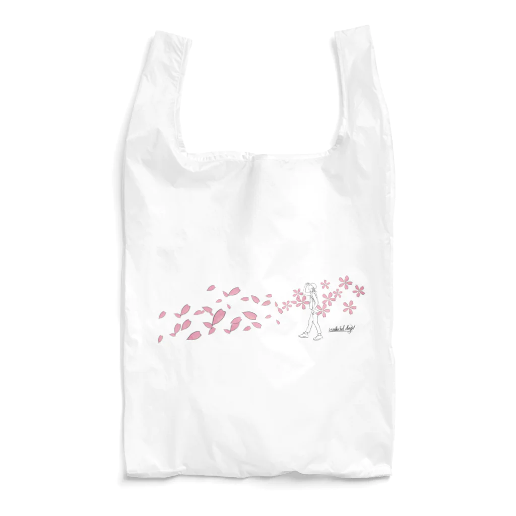 Let's have a wonderful day!のWonderful day!桜 Reusable Bag