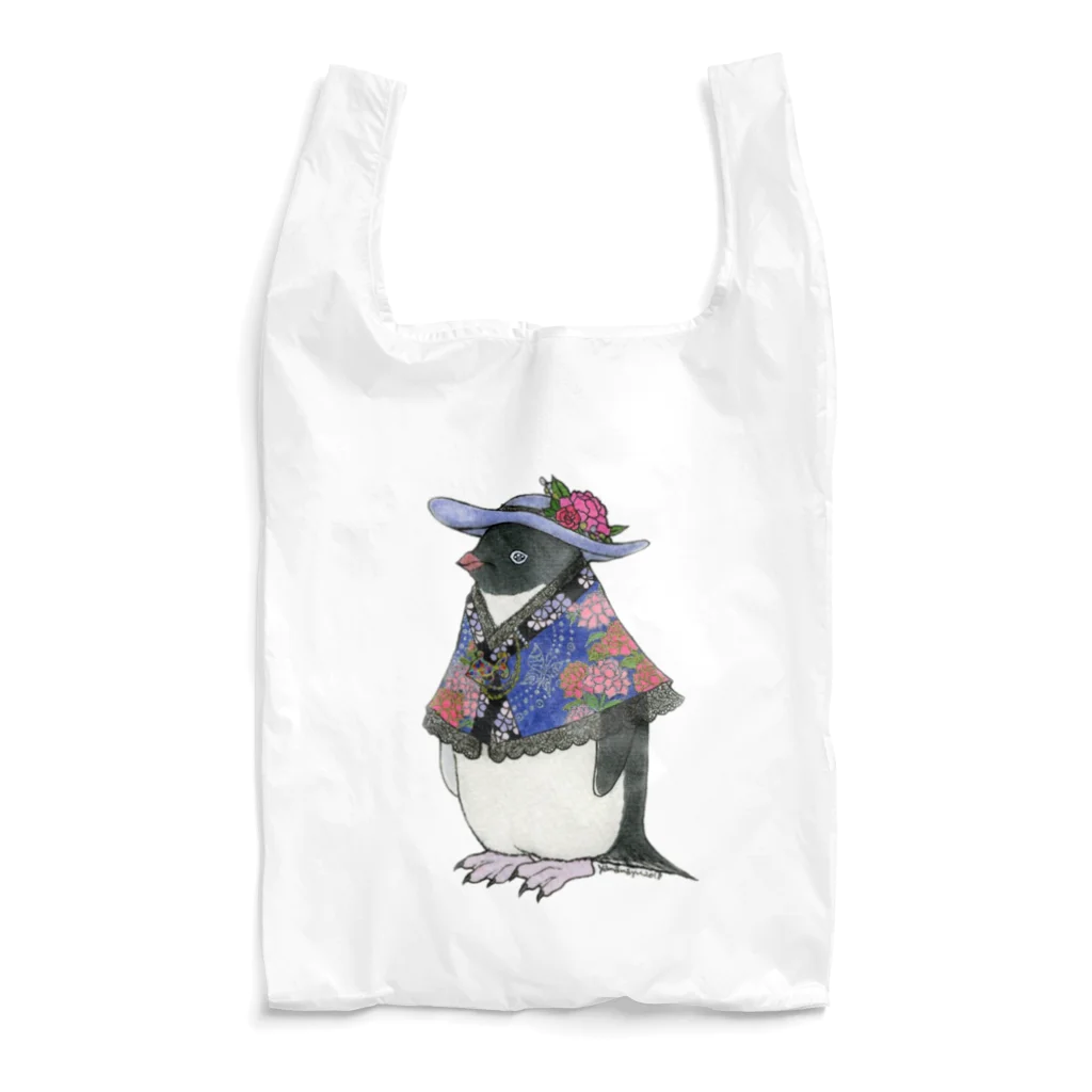 ヤママユ(ヤママユ・ペンギイナ)の着物ぺんぎん―アデリーが立てば芍薬― Reusable Bag