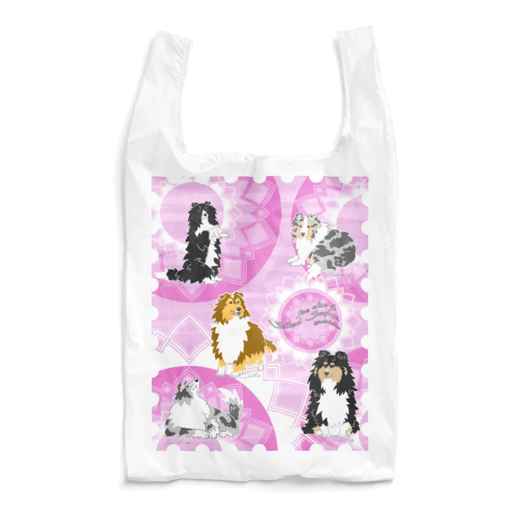 Airy BlueのFive colors of Shetland Sheepdogs.～Wisteria～ エコバッグ
