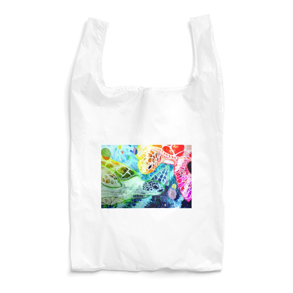 志瓜のSUZURIのひかり色ウミガメ Reusable Bag