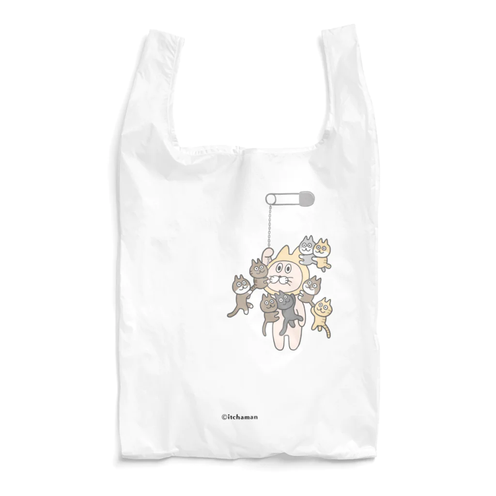 イッチャマンの8猫しがみつきイッチャマン Reusable Bag