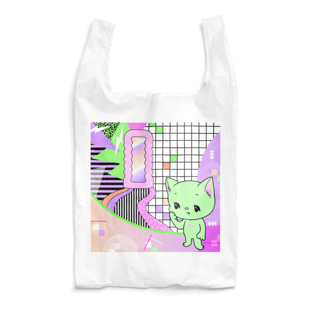 Mieko_KawasakiのWhat is cute? メロンクリーム猫さん Reusable Bag