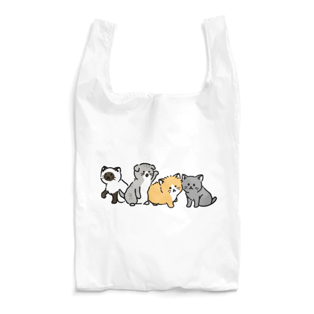 ゆるあにまるの子猫集合　文字無しver Reusable Bag