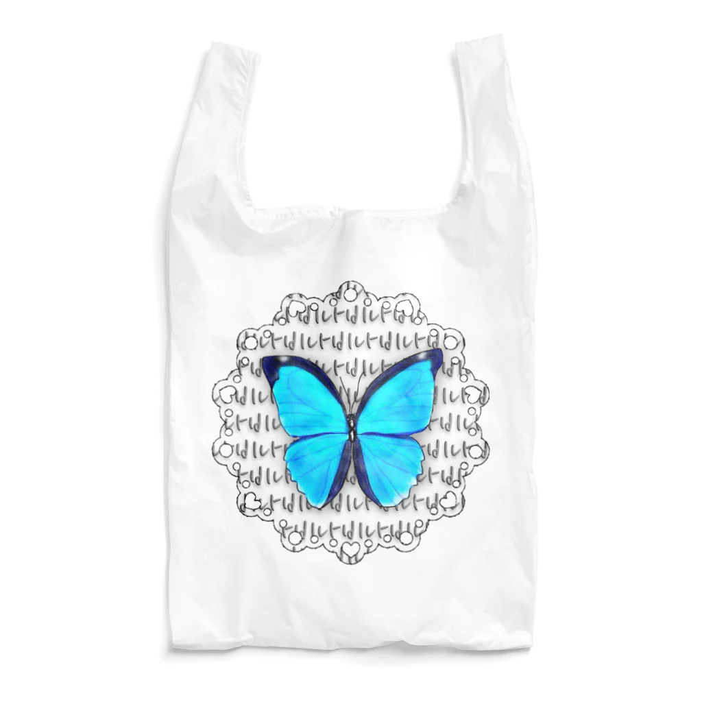 LalaHangeulの몰포나비 ~モルフォ蝶~　ハングルデザイン Reusable Bag