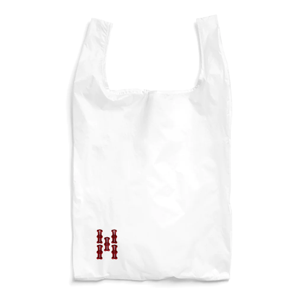 麻雀アイテム1・1・3の赤ウーソーエコバッグ Reusable Bag