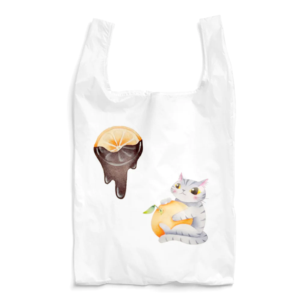 しまだ ねこのオレンジチョコと猫 Reusable Bag