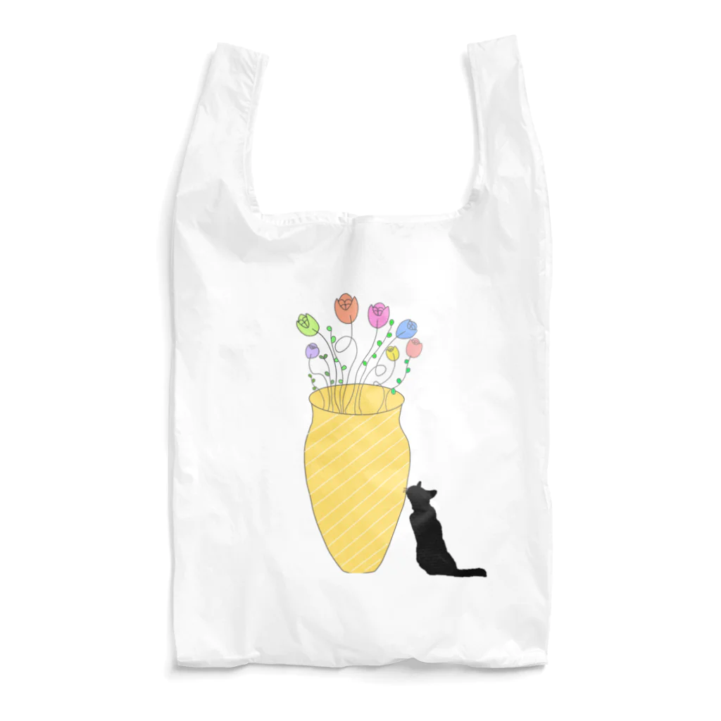 Paggnionのねこ×チューリップ Reusable Bag