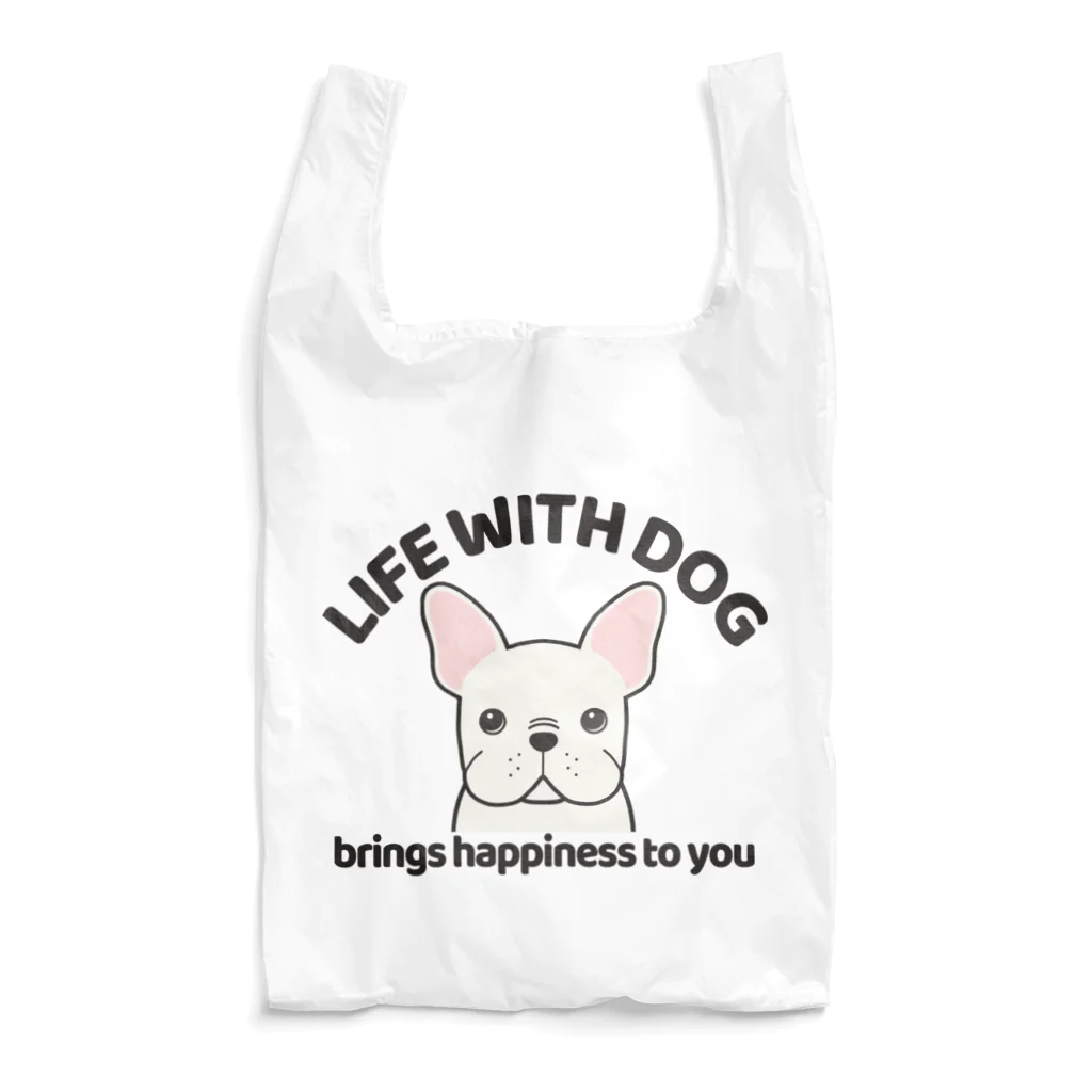 efrinmanの犬と共に（フレンチブル/白系）  Reusable Bag