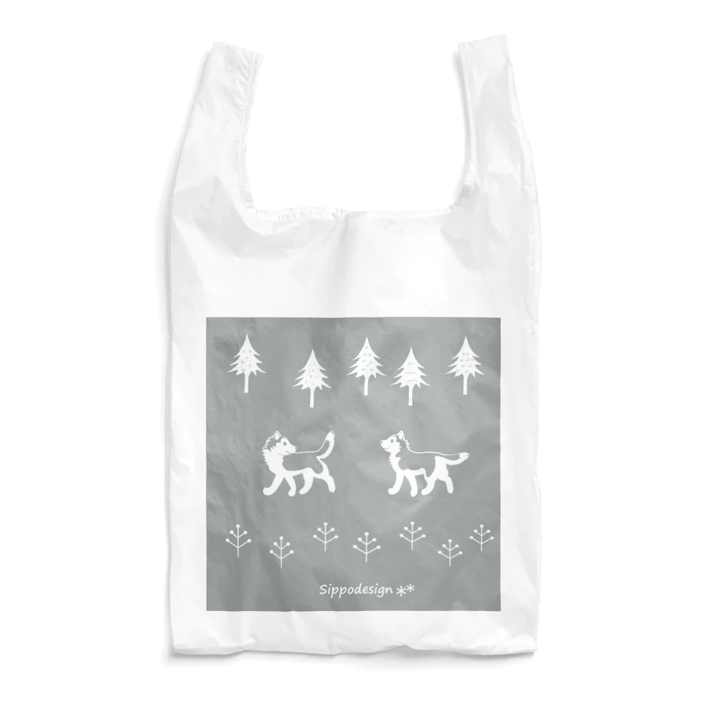 sippodesignの森のハスキー Reusable Bag