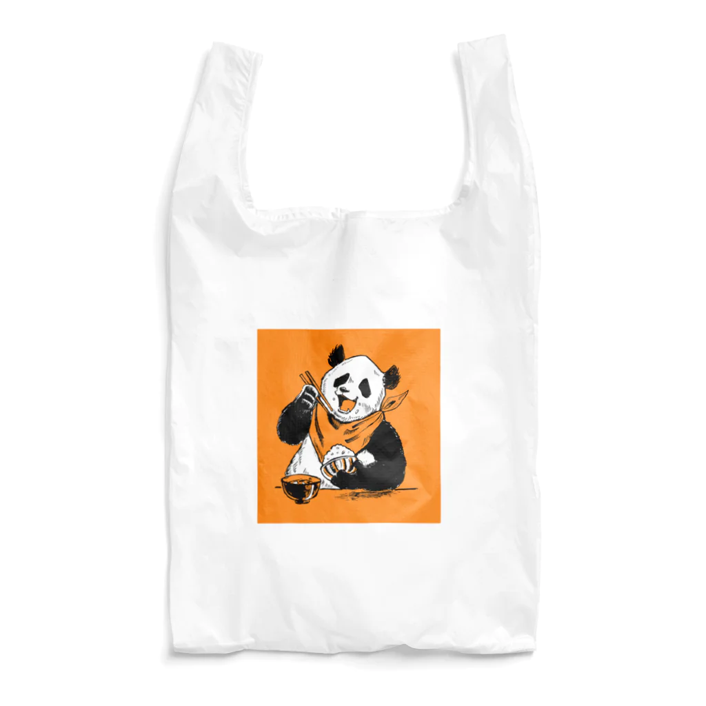 夜の春の砂浜のPanda and GOHAN ロゴなし Reusable Bag