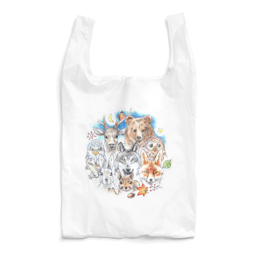 ＰＵＧＬＡＮＤの熊・鹿・フクロウ・オオカミ・キツネ・鷹・イモリ・うさぎ・リス・ジョウビタキ Reusable Bag