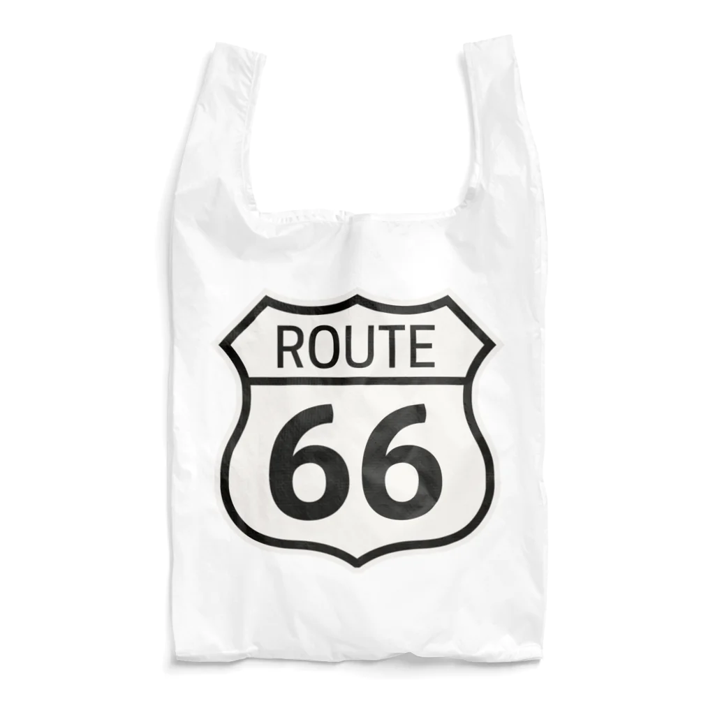 DRIPPEDのROUTE 66-ルート66-モノクロロゴ Reusable Bag