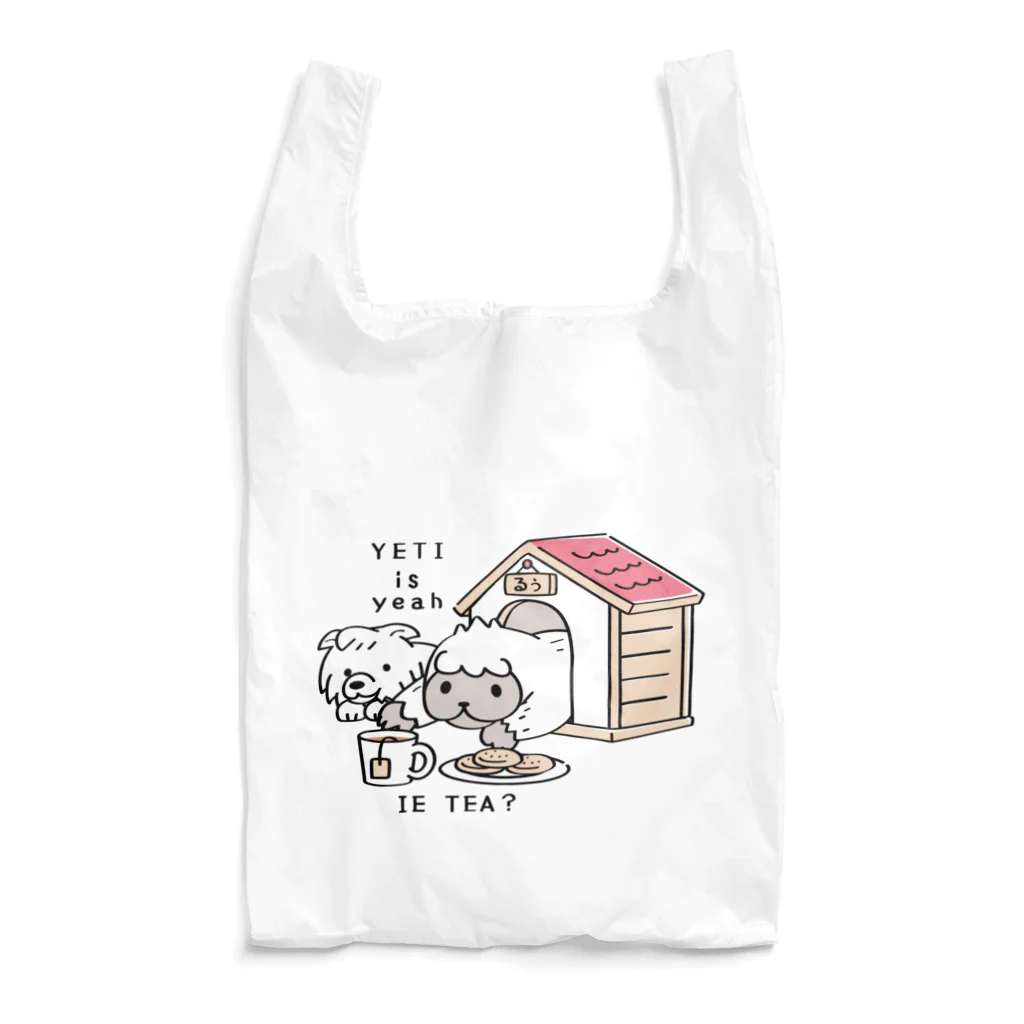 イラスト MONYAAT のCT112 YETI is yeahの家でお茶 Reusable Bag