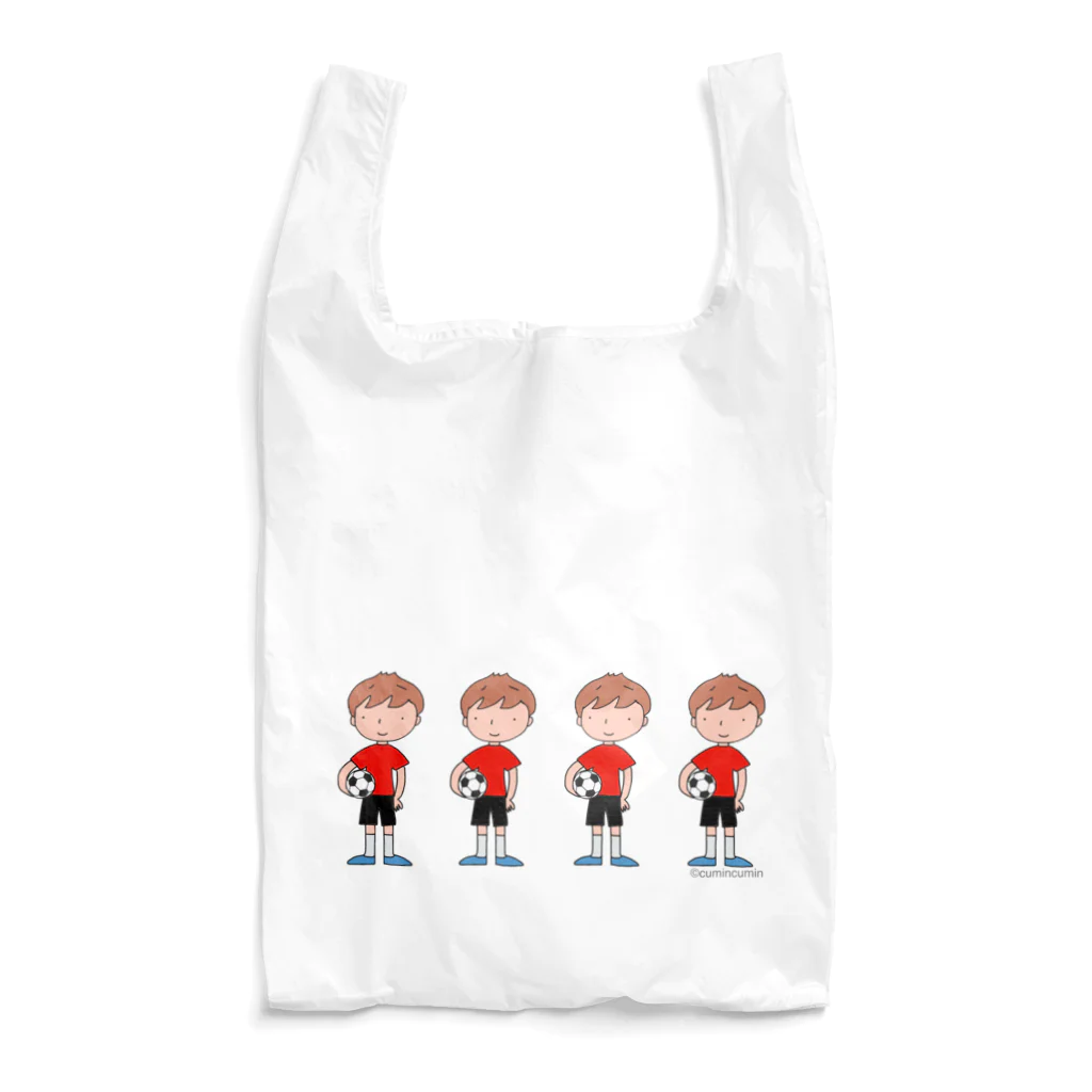 cumincuminのサッカーボールと少年　4人（カラー） Reusable Bag