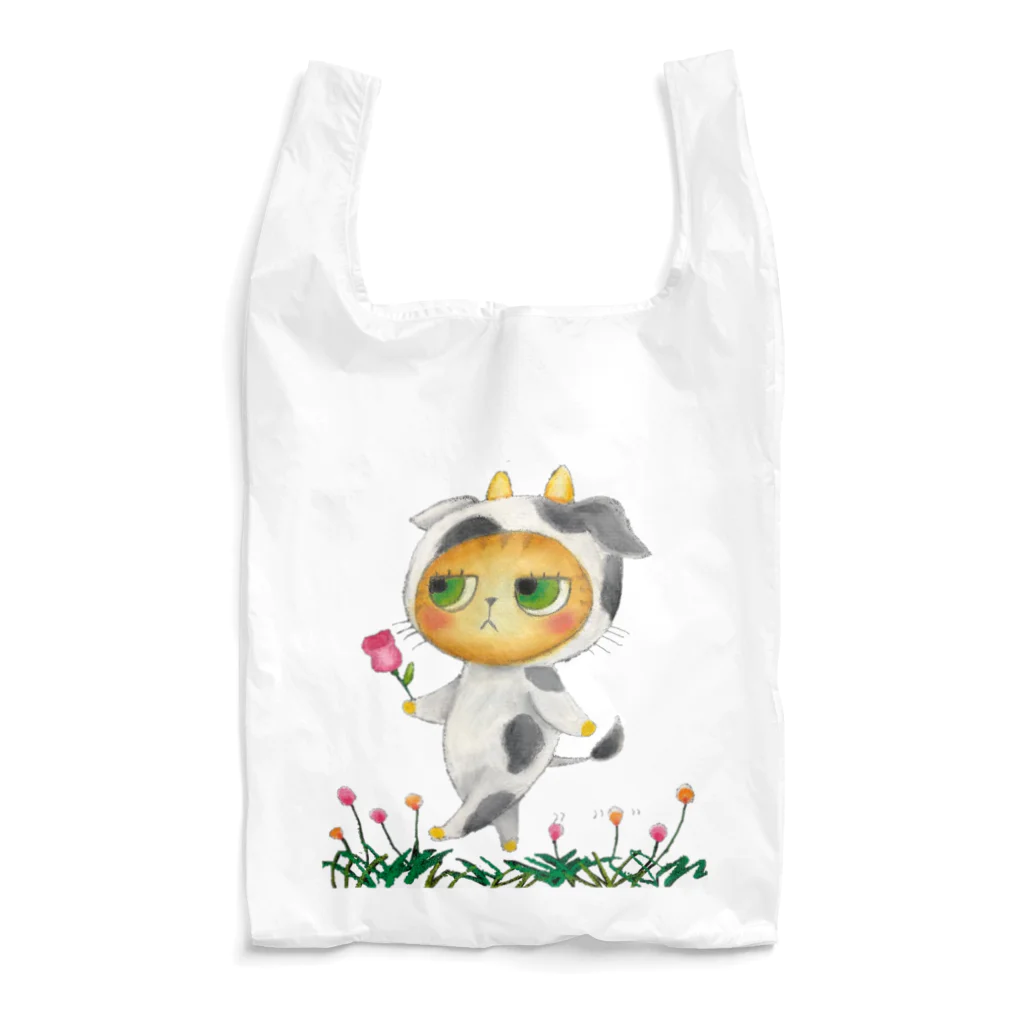 ほっこり絵描きあきこの牛ぐるみちーちゃん Reusable Bag