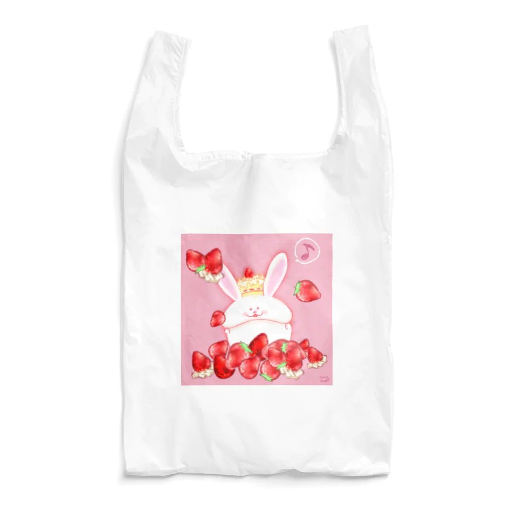 どるちぇ＊うさぎの【エコバッグ】《05》うさぎといちご50％ Reusable Bag