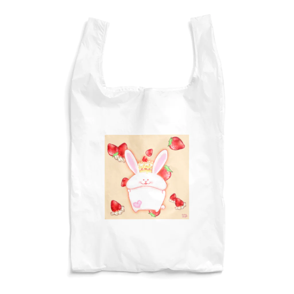 どるちぇ＊うさぎの【エコバッグ】《04》うさぎといちご5％ Reusable Bag