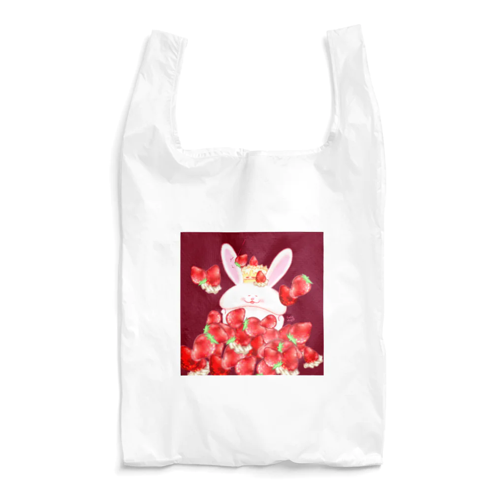 どるちぇ＊うさぎの【エコバッグ】《06》うさぎといちご100％ Reusable Bag