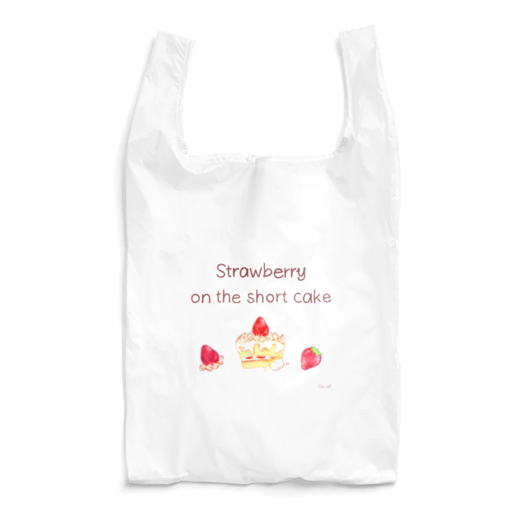 どるちぇ＊うさぎの【エコバッグ】《フード01》＊苺のショートケーキ＊ Reusable Bag