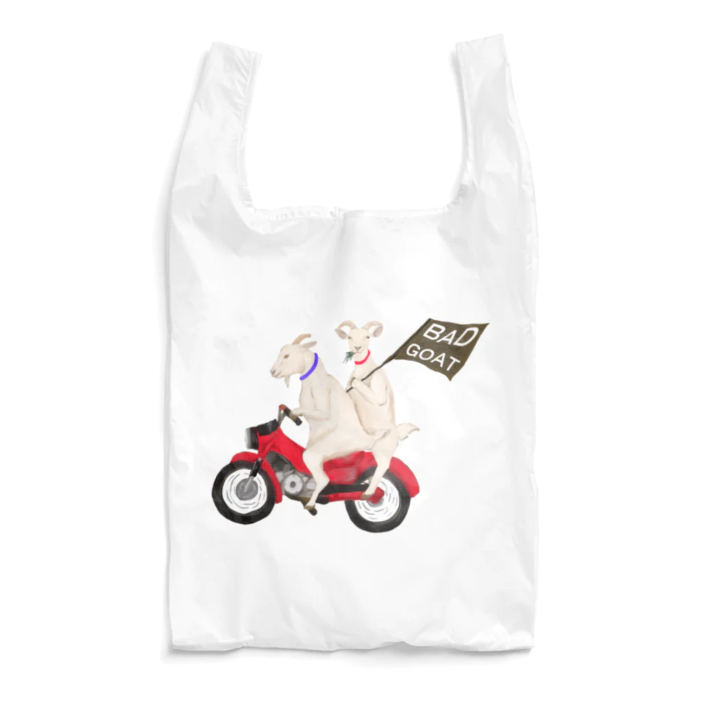 PoccaBocca–すかまるのおみせ–のバイクとヤギさん（あめちゃんとはるくん） Reusable Bag