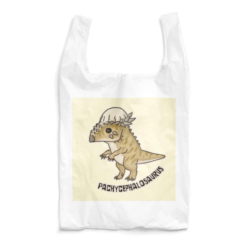 すとろべりーガムFactoryの恐竜 パキケファロサウルス (背景カラー) エコバッグ など Reusable Bag