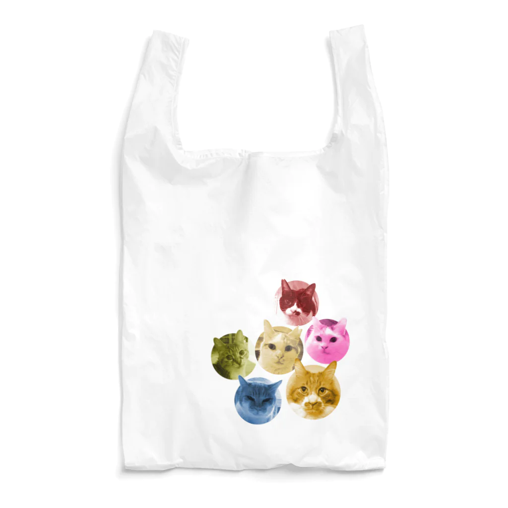 猫沢太陽の６色の猫団子 Reusable Bag