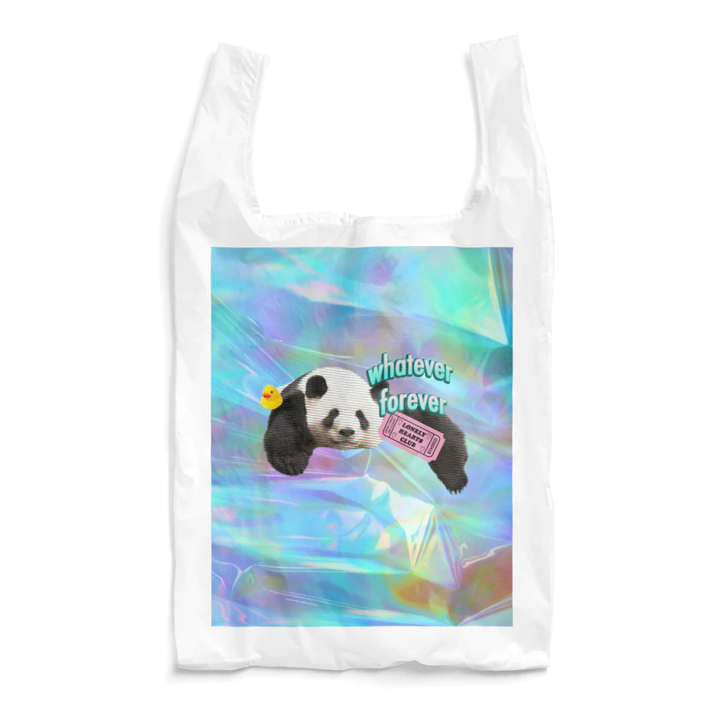 𝙈𝙊𝙈𝙊'𝙨 𝙎𝙝𝙤𝙥のホログラム & レトロpanda-03 Reusable Bag