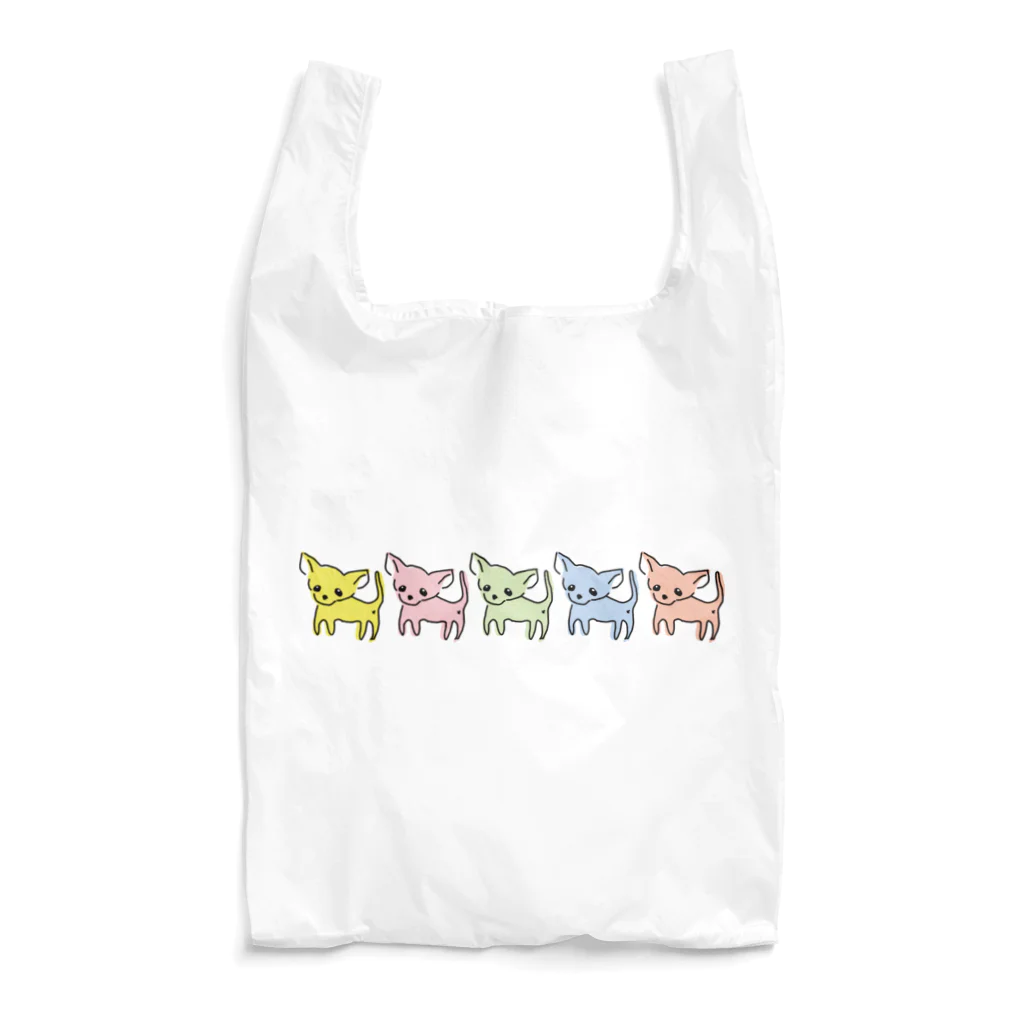 akane_art（茜音工房）のゆるチワワ（カラフル） Reusable Bag