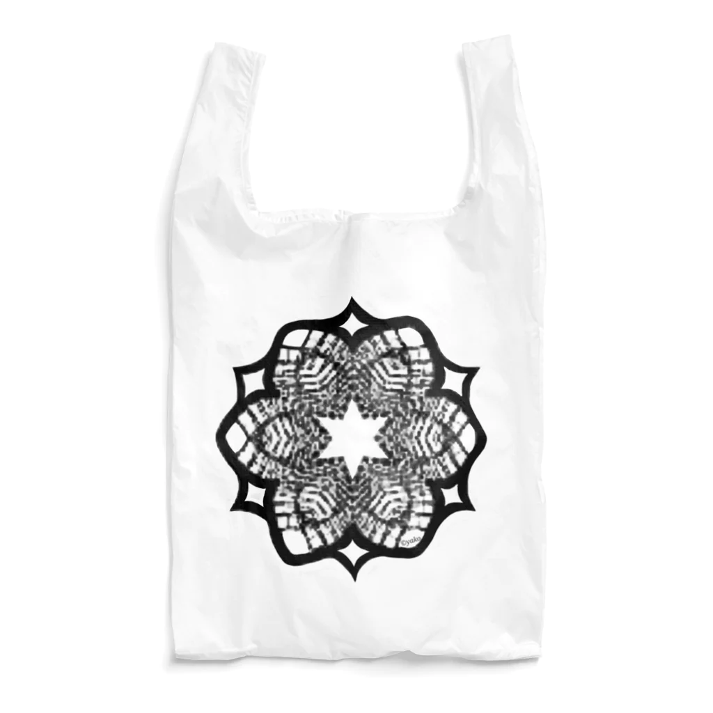 シンプルなグッズ やこ屋のレースの幾何学模様な花 Reusable Bag