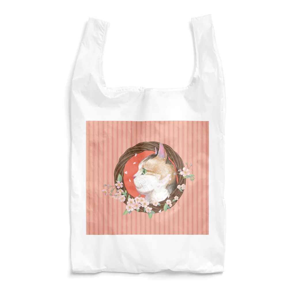 野田　尚花の桜と三毛猫  Reusable Bag
