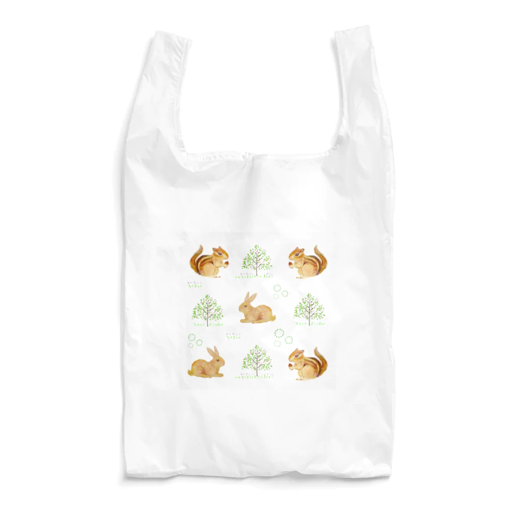 100momo100momoのリスとウサギの森 Reusable Bag