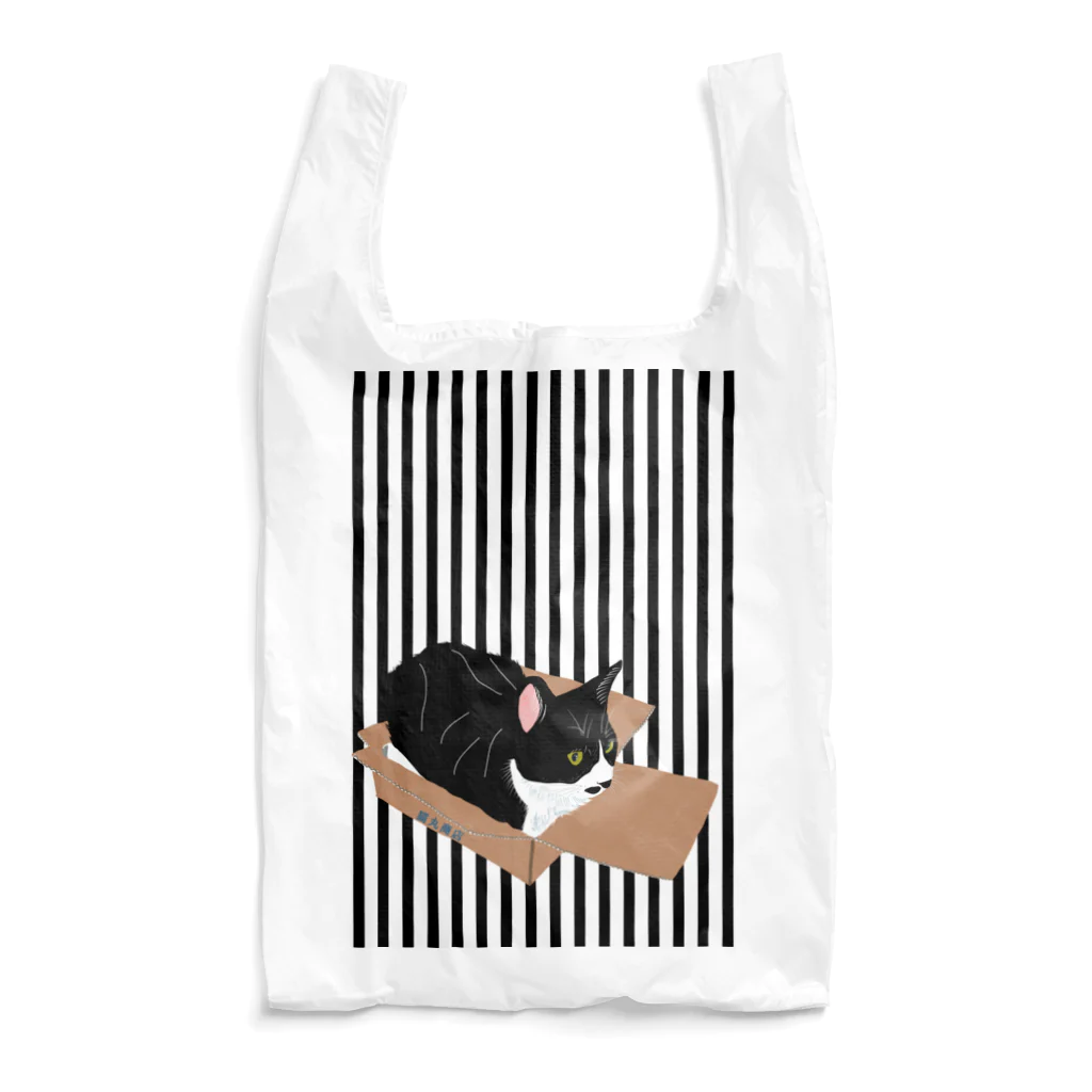 小鳥と映画館の猫丸商店 ハチワレ 箱入り Reusable Bag