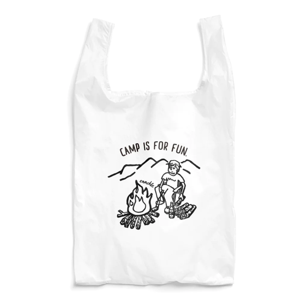 Too fool campers Shop!のCAMP IS FOR FUN01(黒文字) Reusable Bag