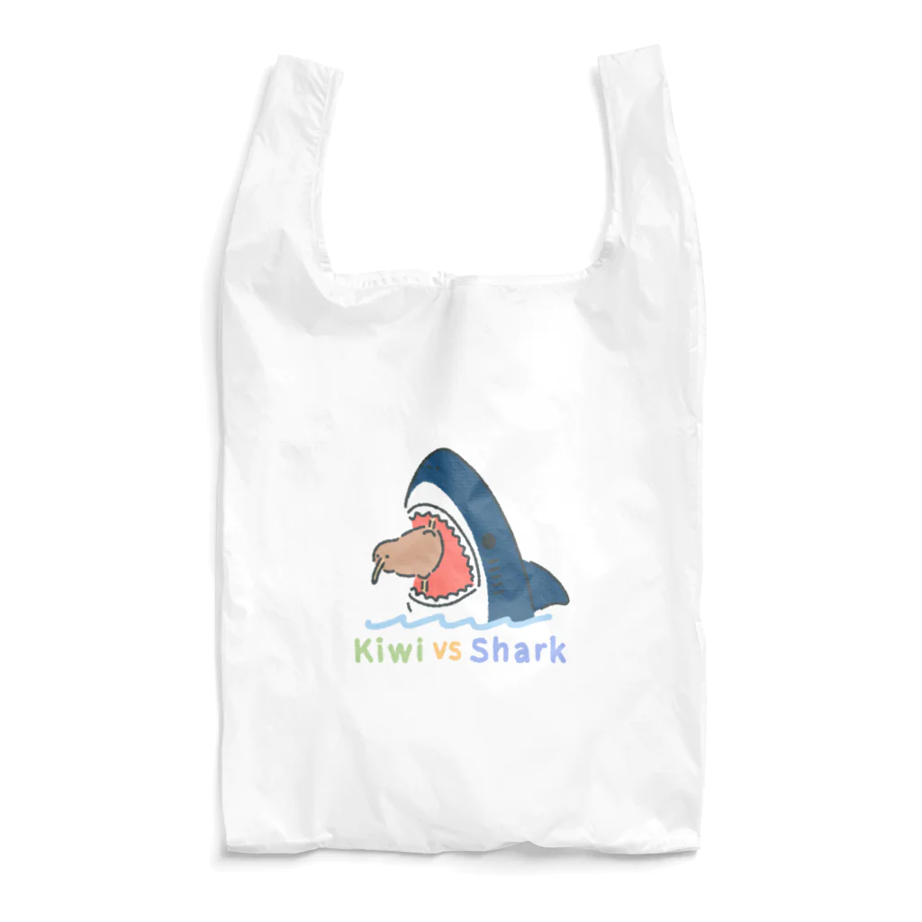 サメ わりとおもいのキーウィVSサメ色付き Reusable Bag