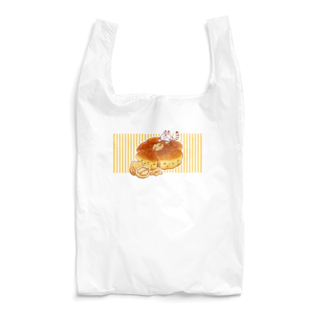 雑貨屋きゅう＠suzuri支店のにゃんこ＆食《くるみパン》しましまB Reusable Bag