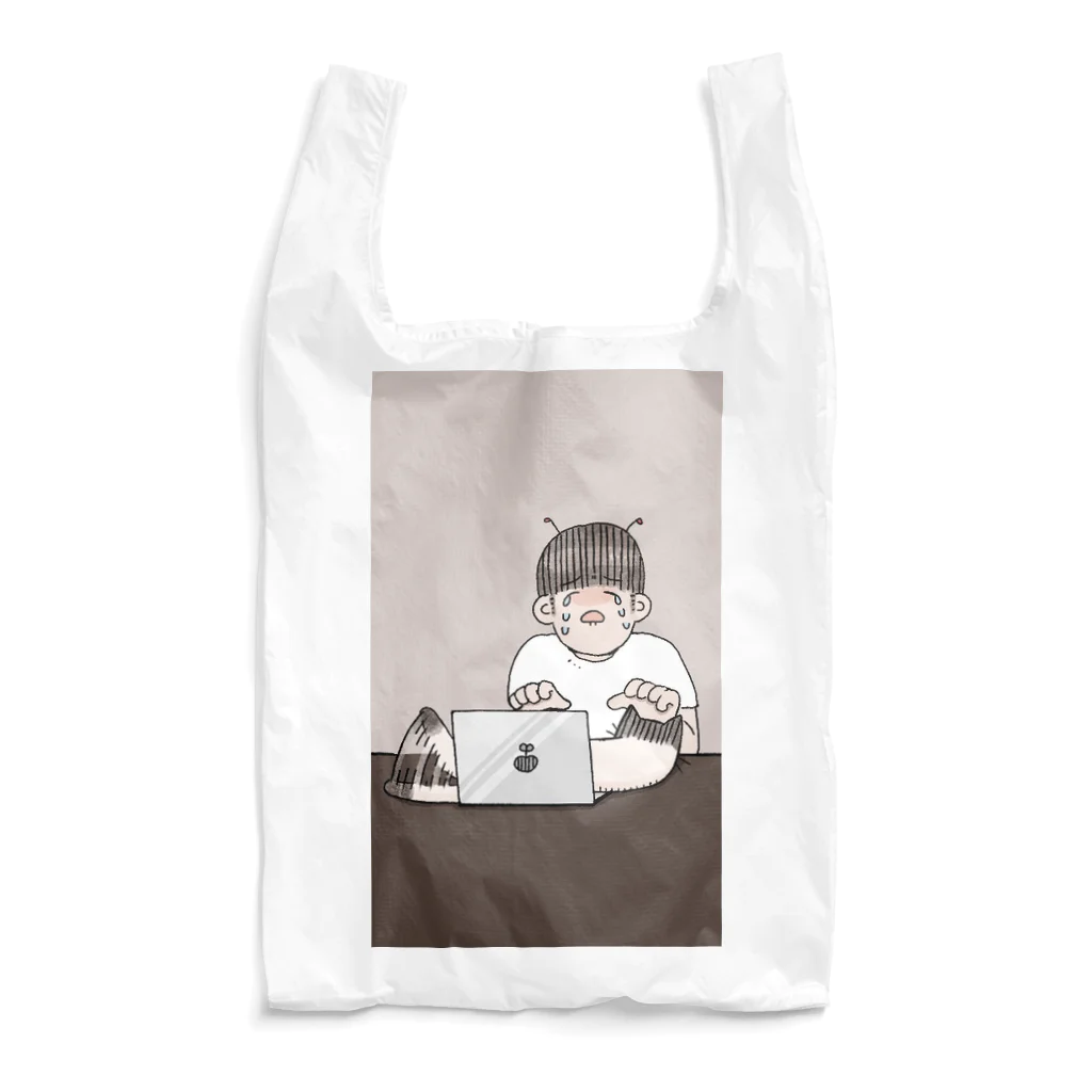 おにぎりのリモートワーク邪魔猫 Reusable Bag