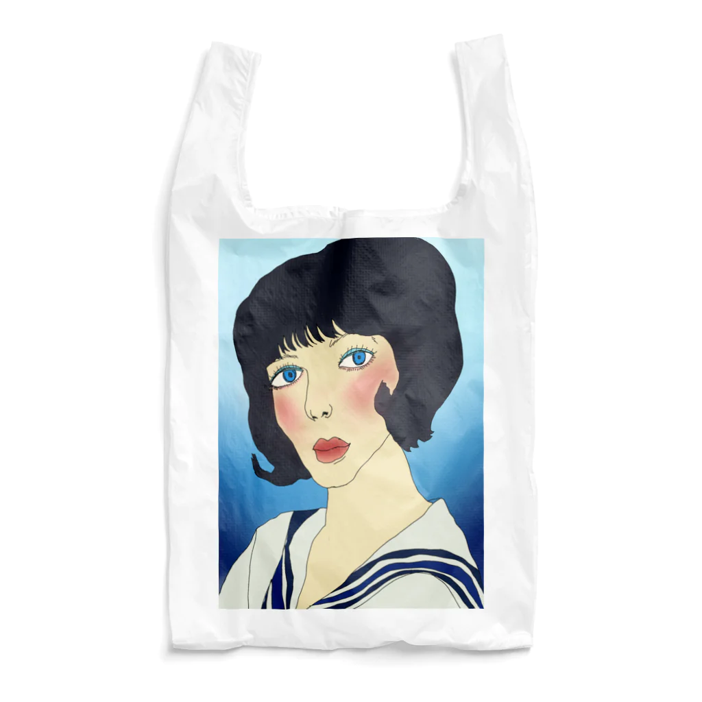 23’s マーケットのブルーと女の人 Reusable Bag