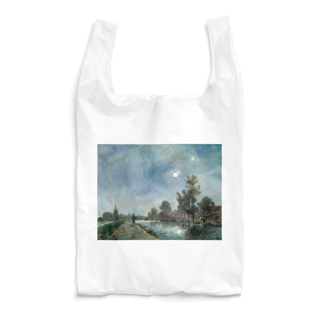 世界の絵画アートグッズのヨハン・バルトルト・ヨンキント 《オーフェルスヒー近くの曳舟道》 Reusable Bag