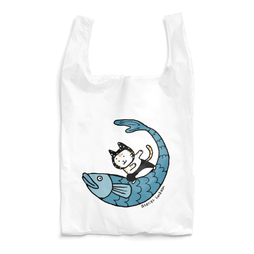 ほっかむねこ屋（アトリエほっかむ）のなみのりねこ Reusable Bag