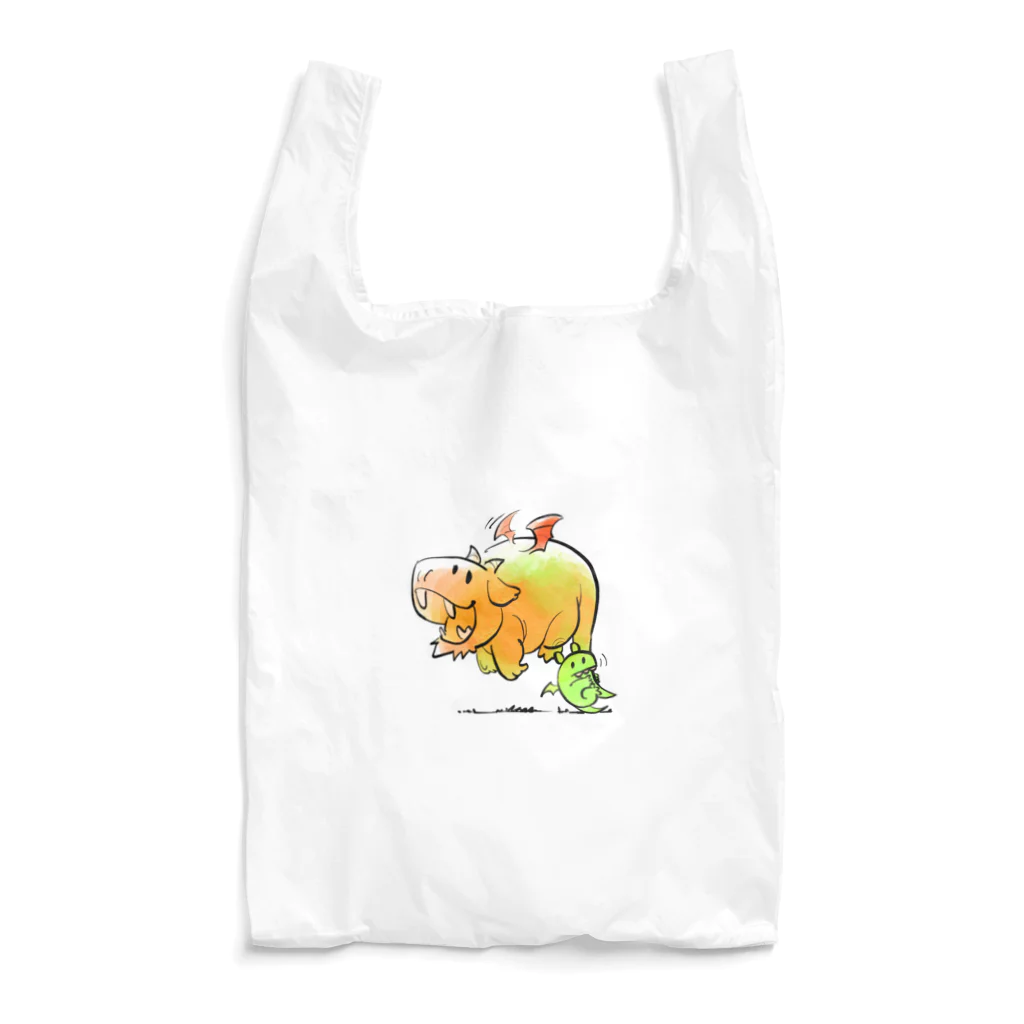 ハチノショップ　スズリ店のかじられドラゴン Reusable Bag