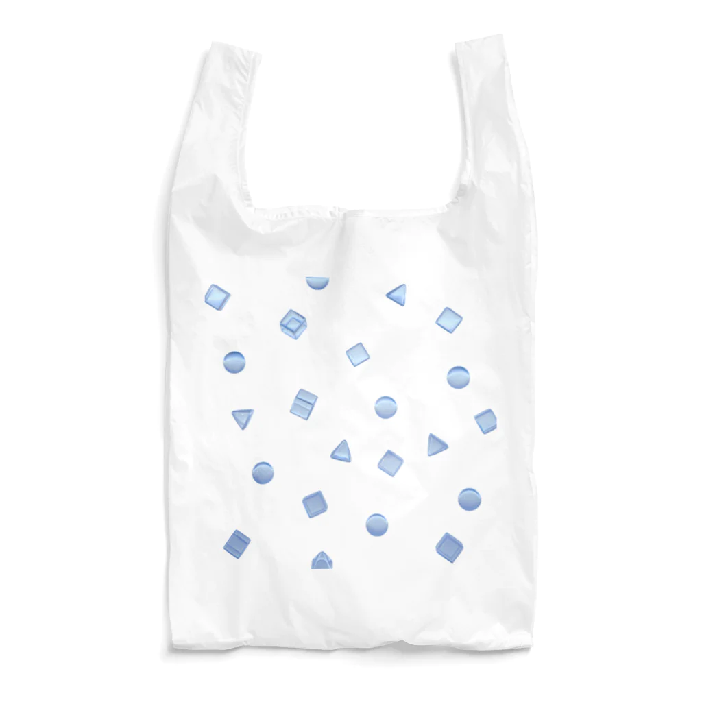 menmiの丸・三角・四角の氷のようなものたち　水色 Reusable Bag
