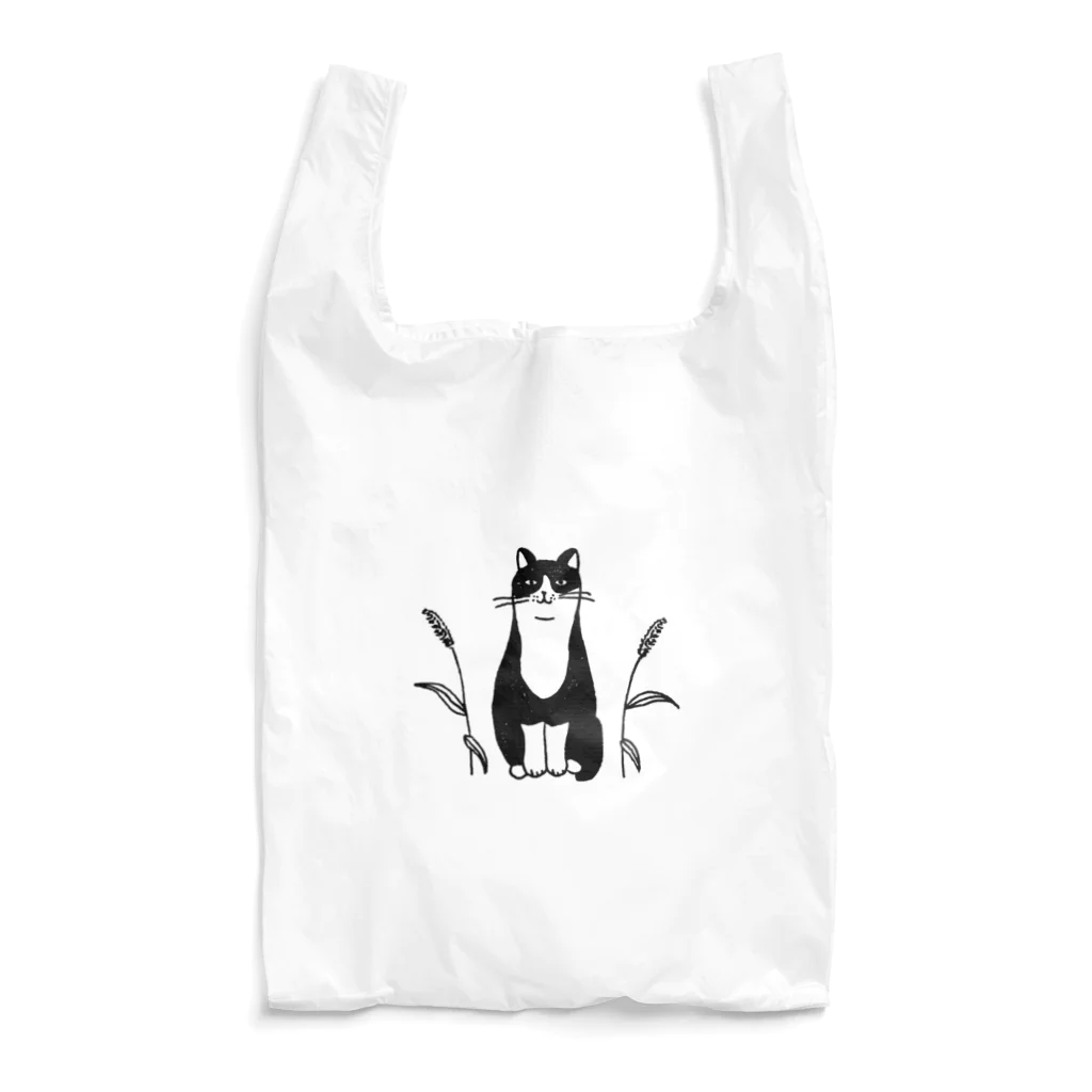 ネコと日常のハチワレ猫 Reusable Bag