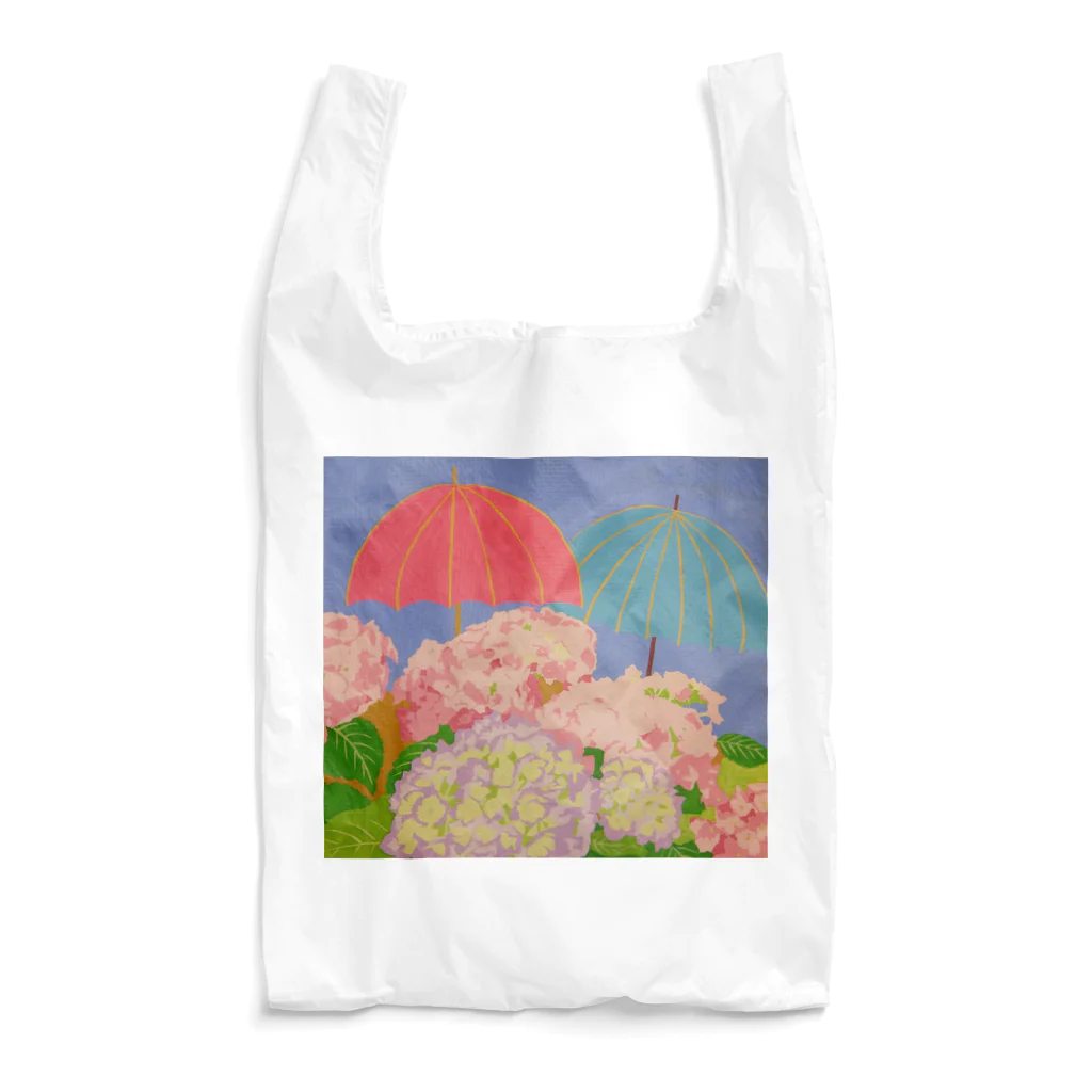 makiko-ekoyomiの傘紫陽花 Reusable Bag