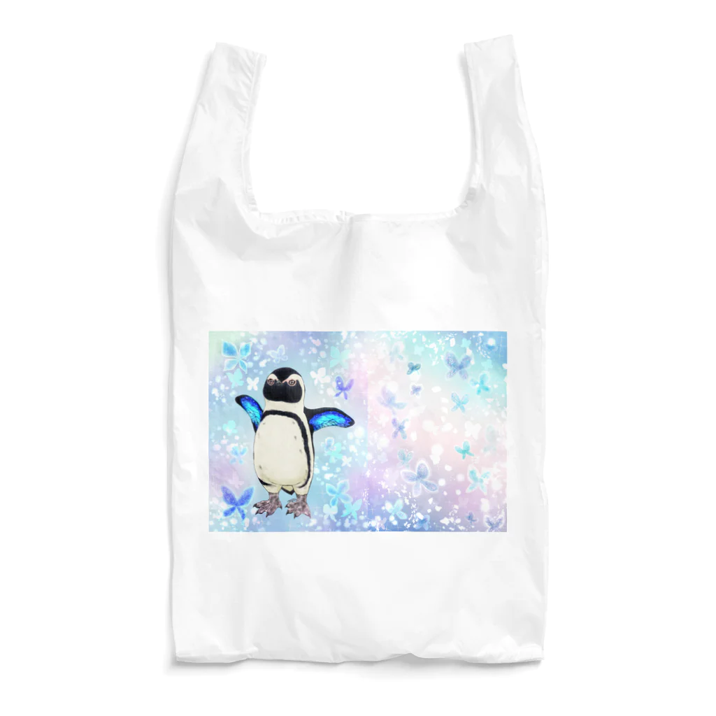 ヤママユ(ヤママユ・ペンギイナ)のケープペンギン「ちょうちょ追っかけてたらまいごになっちゃった…」 Reusable Bag