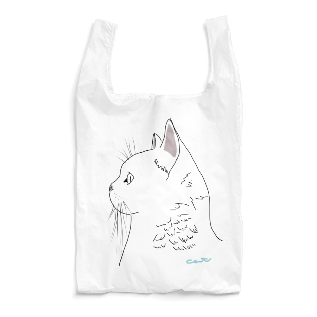 小鳥と映画館の横顔のネコ Reusable Bag