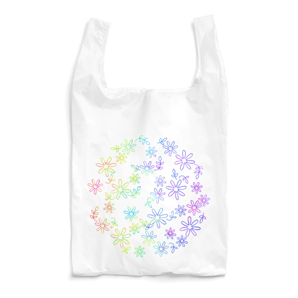 杠葉自由帳のColorful flower Reusable Bag