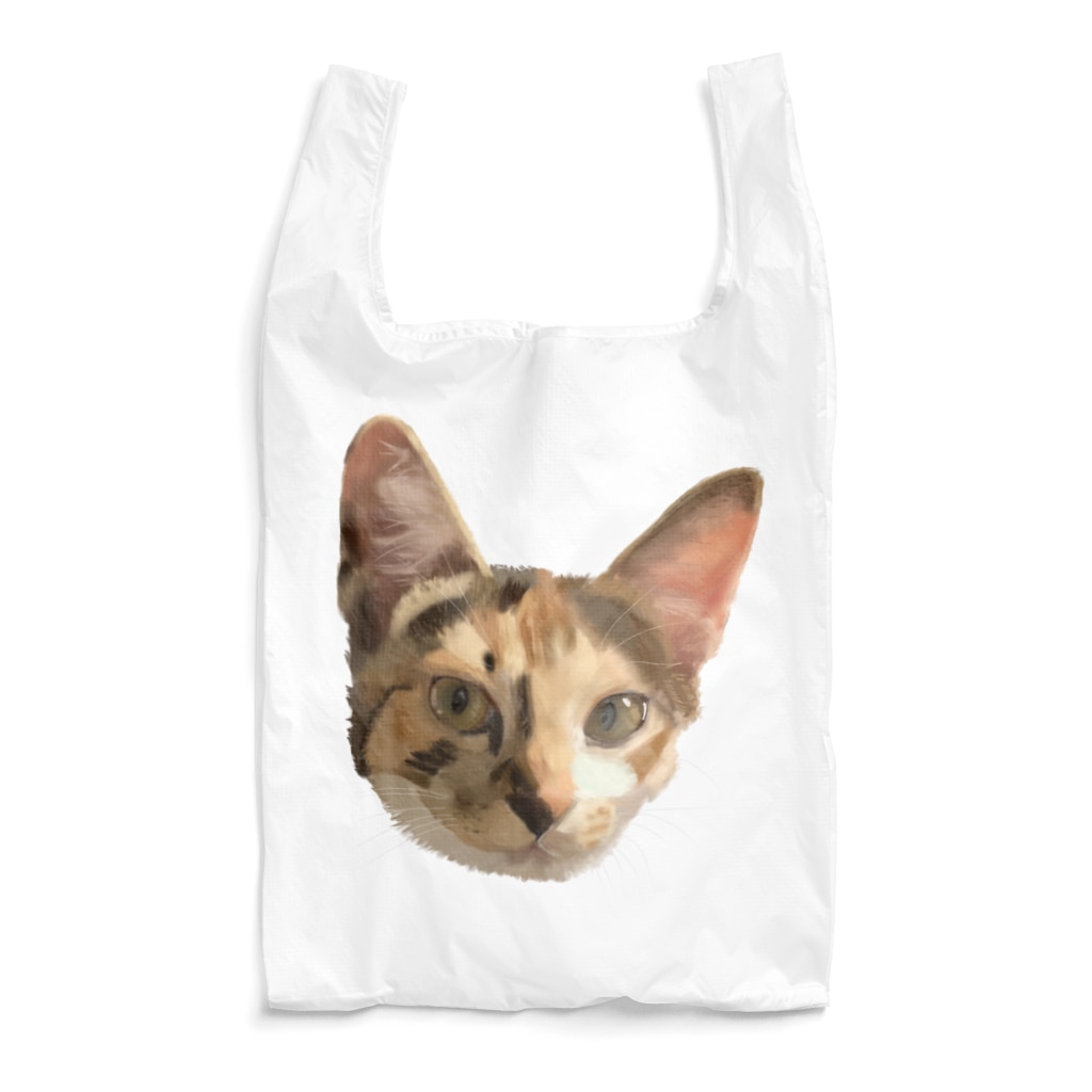 小鳥と映画館の三毛猫様 (水彩色鉛筆画) Reusable Bag