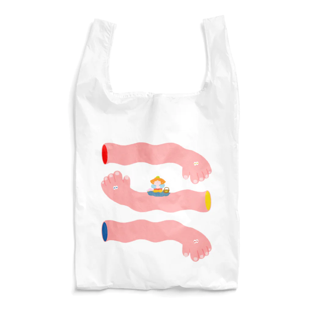 わちゃぽ宇宙人/シマダソラシドの🍙真ん中でピクニック🍙 Reusable Bag