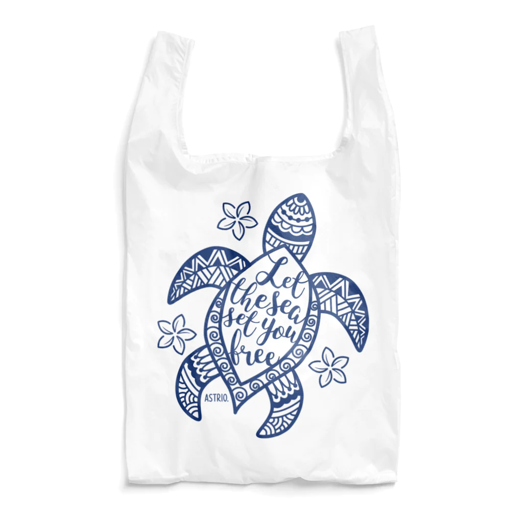 Astrio SUZURI店のヘナ柄ウミガメ Reusable Bag