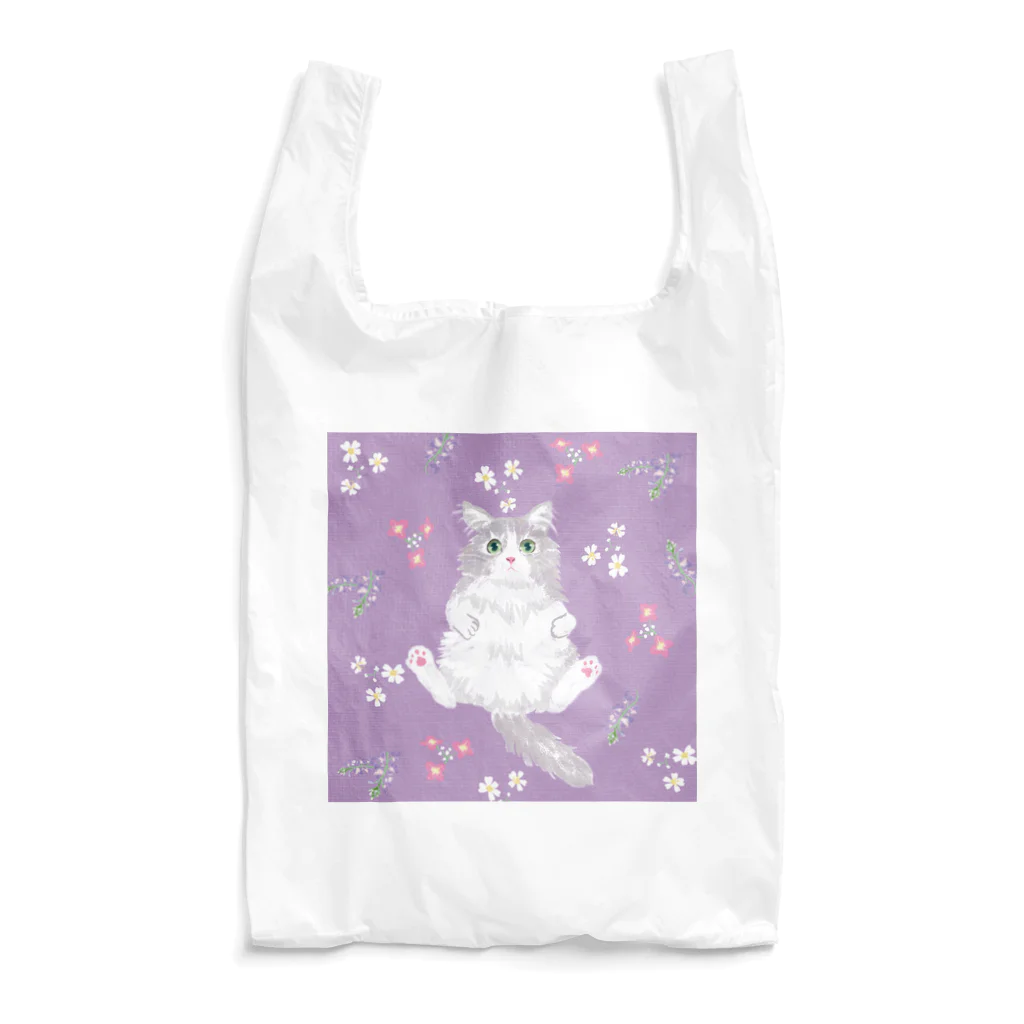 Mof mof daysのMof mof days　おっさんにゃんこ(灰色） Reusable Bag